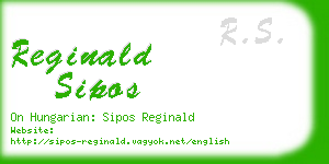 reginald sipos business card